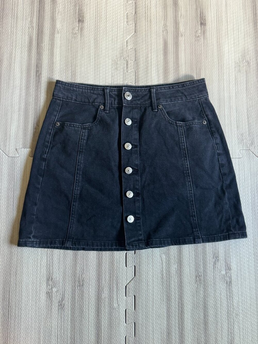 American Eagle Outfitters Women's Black Hi-Rise A-Line Denim Jean Skirt